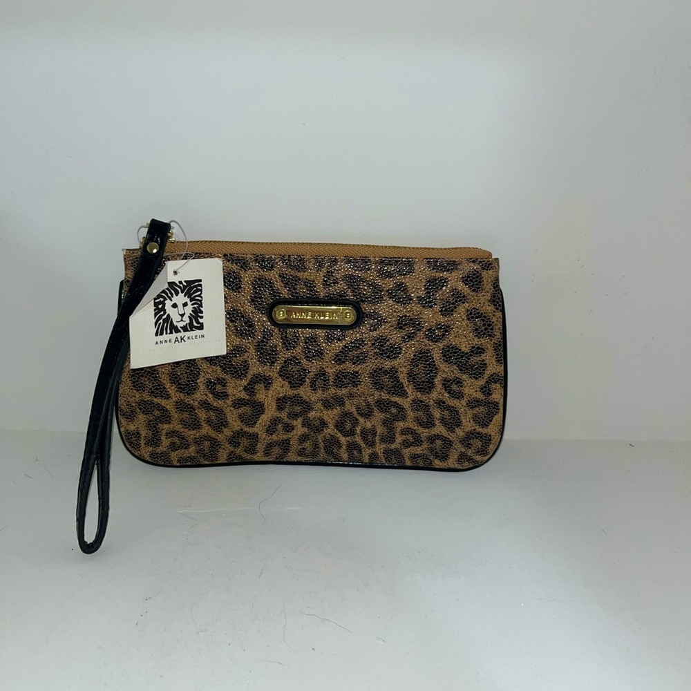 Anne Klein animal print wristlet NWT